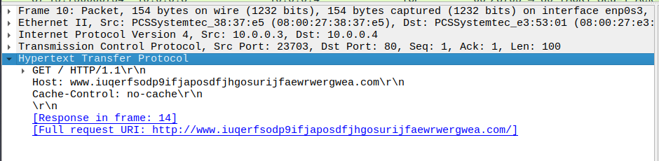 Wireshark showing HTTP GET request to kill-switch URL
